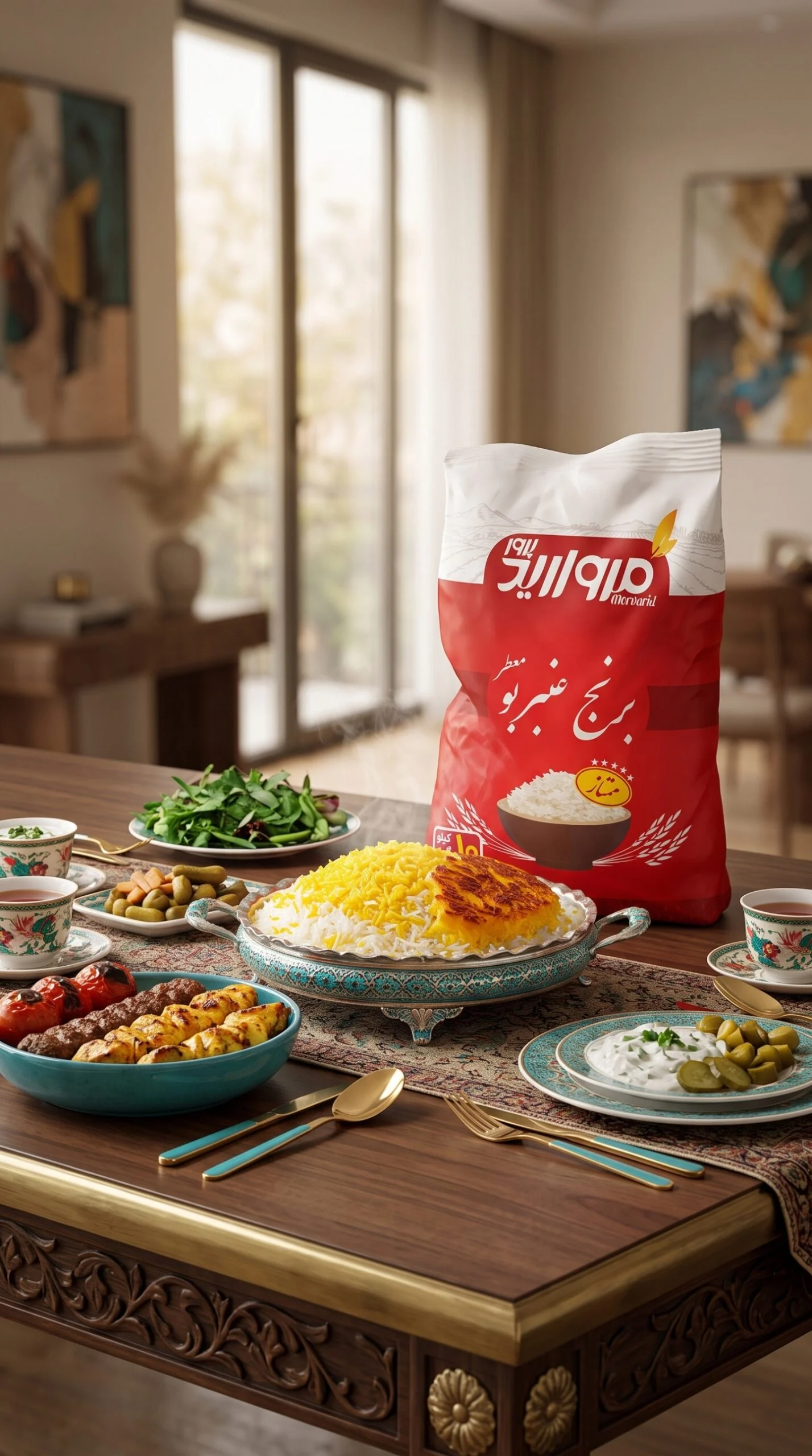 برنج عنبربو معطر مروارید پرور